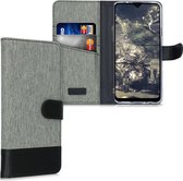 kwmobile telefoonhoesje voor Samsung Galaxy A20s - Hoesje met pasjeshouder in grijs / zwart - Case met portemonnee