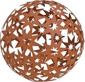 Kerst - Kerstdecoratie - Kerstdagen - Roestbruine bal bestaande uit sterretjes, 24 cm