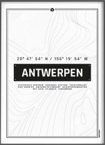 Citymap icons Antwerpen 50x70 Stadsposter