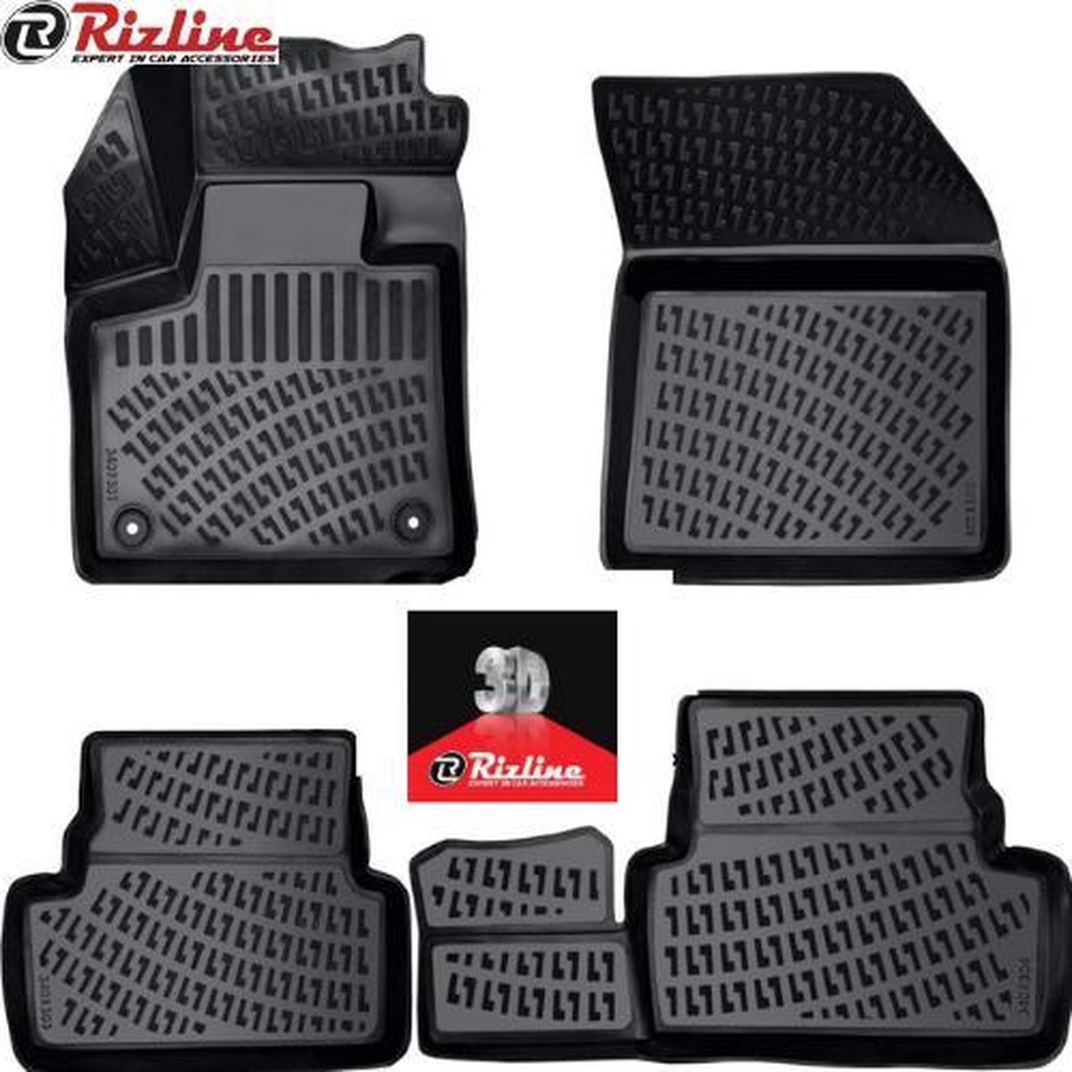 3D Rubberen Vloermatten No.77 Voor OPEL INSIGNIA B 2017 Up 4 Ks 77407510