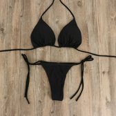 BIKINI Zwart - Bikini Tissus Femme - Set Bikini - Handgemaakt - Bikini Bio