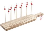 Aperoprikkerplankje - Incl 25 Prikkers - 40x9.5x3.8cm - Hout