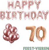 70 jaar Verjaardag Versiering Ballon Pakket Rosé Goud