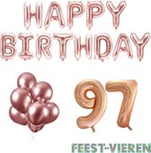 97 jaar Verjaardag Versiering Ballon Pakket Rosé Goud