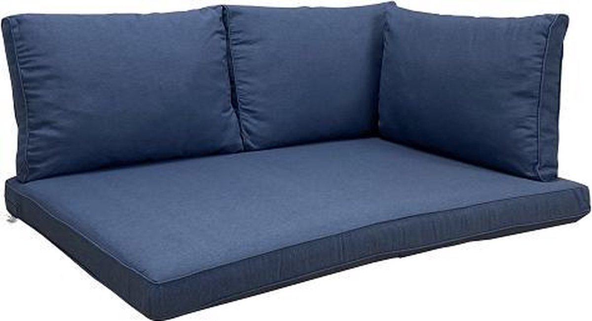 Madison - Loungekussen - Tuinkussen - Palletkussen - Rugkussen - 4-delig - 120 x 80cm - Panama Saffier Blauw