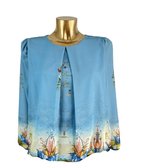Addy van den Krommenacker blouson met stolpplooi Bosch by Addy Heaven blouse - XL/XXL