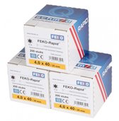 FEKO- Vis pour aggloméré Rapid galvanisée jaune TX20 4x40mm (boîte 200 pièces)