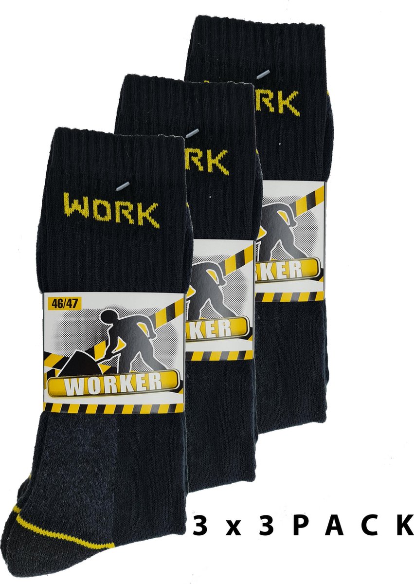 Worker werk sokken - Zware Kwaliteit - 9 Paar - Maat 46-47