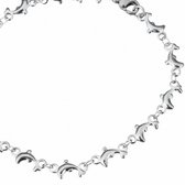 Enkelkettinkje-  Zilverkleurig- rvs-  Elke gewenste maat- Dolfijntjes- Charme Bijoux