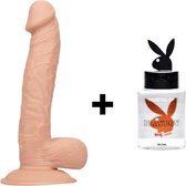 Rocket John - 22 Cm - Gratis Playboy Glijmiddel - Mega Realistische Dildo - Beige - Premium Kwaliteit