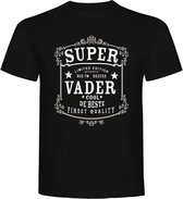 T-Shirt - Casual T-Shirt - Fun T-Shirt - Fun Tekst - Lifestyle T-Shirt - Mood - Papa - Vaderdag - Super Vader - de Coolste - de Beste - Finest Quality - Zwart - Maat L