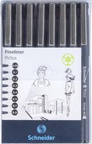 Schneider fineliner - Pictus - zwart - set 8 stuks - S-197598