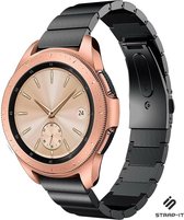 Stalen Smartwatch bandje - Geschikt voor Strap-it Samsung Galaxy Watch 42mm luxe metalen bandje - zwart - Strap-it Horlogeband / Polsband / Armband