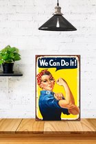 3D Retro hout Poster Kleine We Can Do it