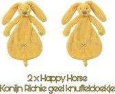 Happy Horse knuffeldoekje-konijn Richie-geel-set van 2