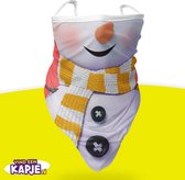 Flappy |  Sneeuwpop Mark | Kerstkapje - Kerst mondkapjes | Mondkapje XXL | Gezichtsmasker | Motor sjaal | Ski Masker | Facemask | Fiets sjaal | Was te zien bij de 5 uur show | Beve