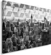Schilderij Abstracte architectuur, NYC, 2 maten, zwart-wit, Premium print