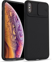 GSMNed – iPhone X/XS Zwart  – hoogwaardig siliconen Case Zwart – iPhone X/XS Zwart – hoesje voor iPhone Zwart – shockproof – camera bescherming