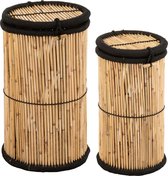 J-Line Set Van 2 Manden Cilinder Bamboe Natural/Zwart