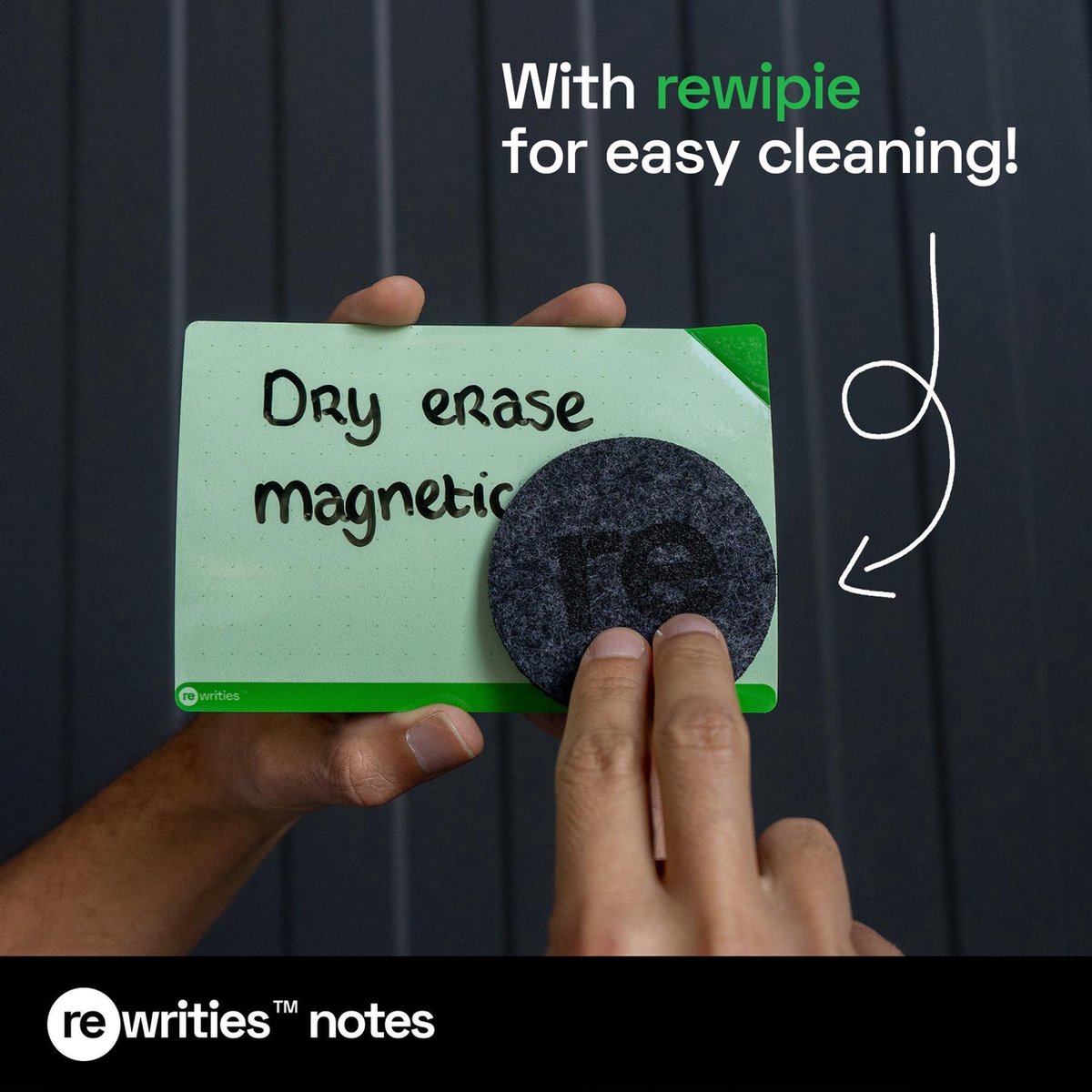 Rewrities Notes - 24 Groene Dry Erase Magnetic Cards 10 x 15 cm - Herbruikbare Notes voor Taken, Planning, Projecten, Organisatie - inclusief marker!