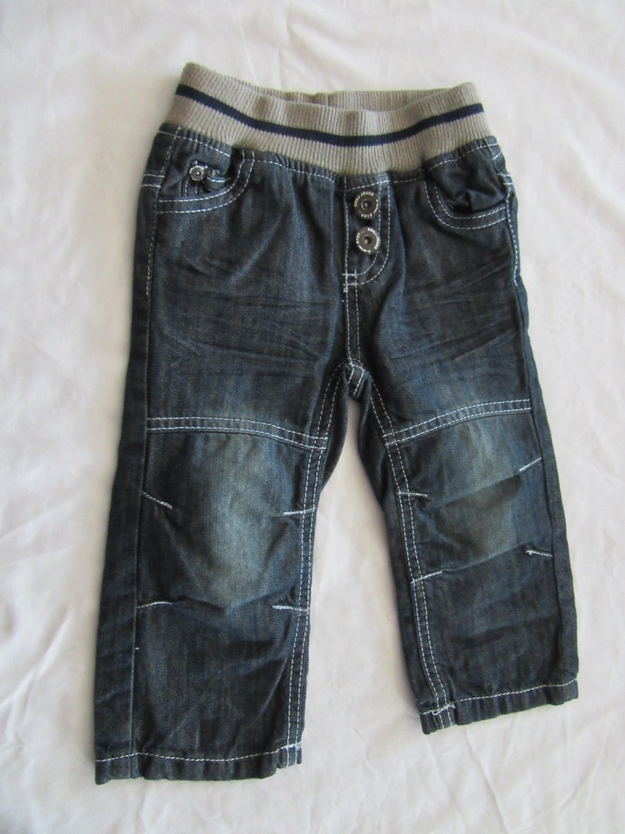 dirkje , lange broek , jeans ,jongen, elastische band 80 - 12 maand