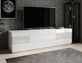 TV-Meubel Sublime - Wit - Betonlook - 206 cm - ACTIE
