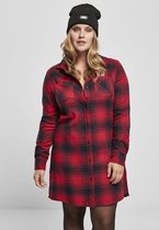 Urban Classics - Check Shirt Korte jurk - M - Rood/Blauw