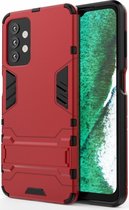Samsung Galaxy A32 5G Hoesje Hybride Back Cover met Kickstand Rood