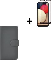 Samsung Galaxy A42 Hoesje - Bookcase - Samsung Galaxy A42 Screenprotector - Samsung A42 Hoes Wallet Book Case Grijs + Full Screenprotector