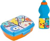 Pokemon brooddoos (17 cm - 13 cm - 6 cm) + Drinkfles (18 cm hoog - 400 ml)