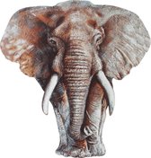 Wanddecoratie "Elephant", metalen muur kunstwerk, Schilderij metaal, Modern Art