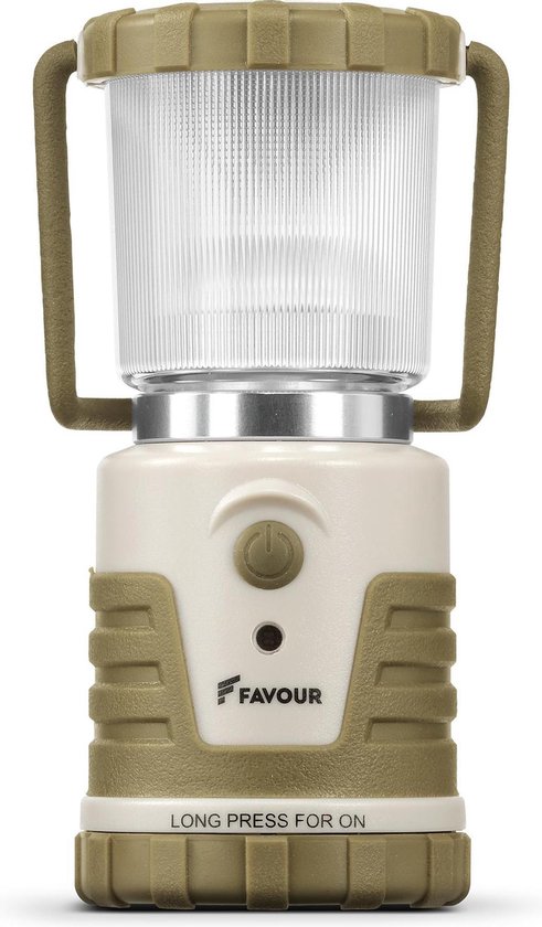 FAVOUR – LED lantaarn – L0541 – Campinglamp – Tentlamp – IPX4 waterdicht – 250 lumen – Schokbestendig – Draagbaar – Voor buiten – Incl. batterijen