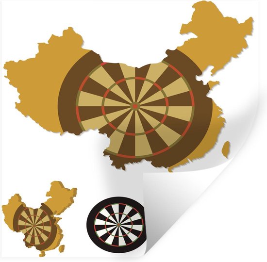 Autocollant Mural Fléchettes - Décoration Demi-cible De Fléchettes - Vinyle - Pour Salle De Jeux