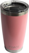 Joyage Koffiebeker To Go - Thermosbeker - Lekvrij, RVS & Dubbelwandige Koffie Beker – 600 ml – Magnetische sluiting - Roze