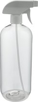 Lege fles 1 liter met witte spraykop - 10 stuks - PET transparant DIN28 navulbaar – leeg