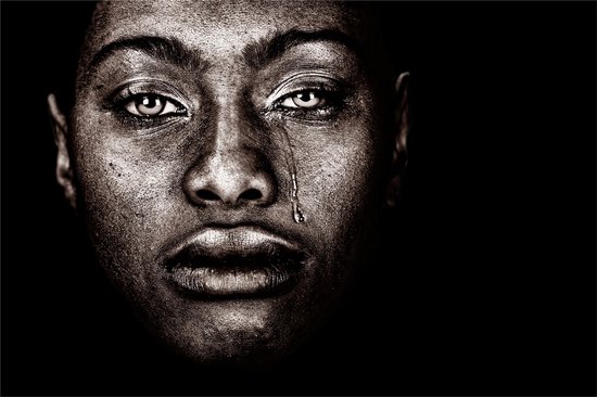 Poster Beautiful woman crying  13x18 cm