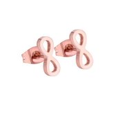 Aramat jewels ® - Oorstekers zweerknopjes infinity chirurgisch staal rosékleurig 10x4mm