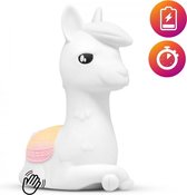 Lampe pour enfants Dhink Alpaca Touch rechargeable avec minuterie et variateur - multicolore et lumière blanche