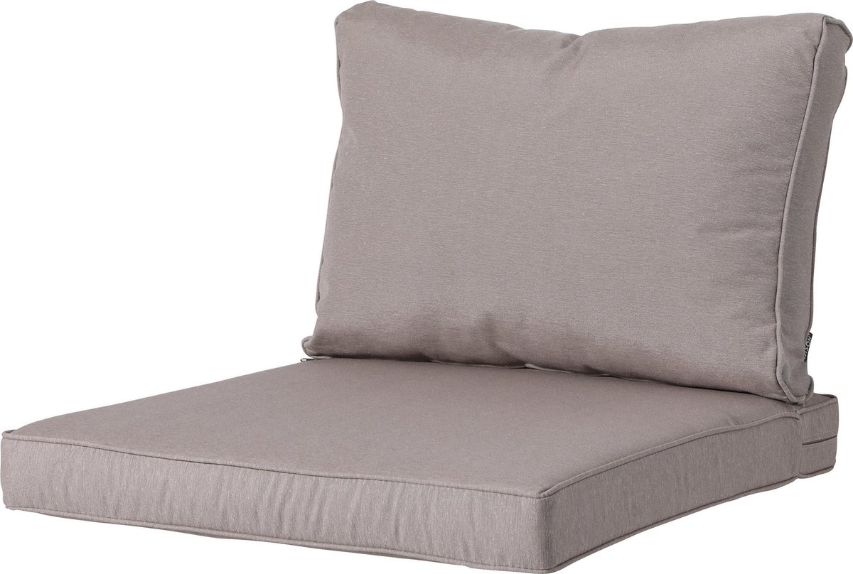 Madison Outdoor Panama loungekussen set in taupe color, includes 2 cushions, size 60x60cm.