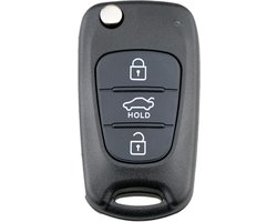 Hyundai klapsleutel - KIA klapsleutel - Sleutelcover - Sleutel behuizing - Sleutelbehuizing - Zwart - 3-knops - Handig