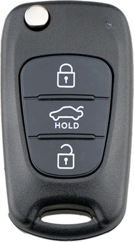 Hyundai klapsleutel - KIA klapsleutel - Sleutelcover - Sleutel behuizing - Sleutelbehuizing - Zwart - 3-knops - Handig