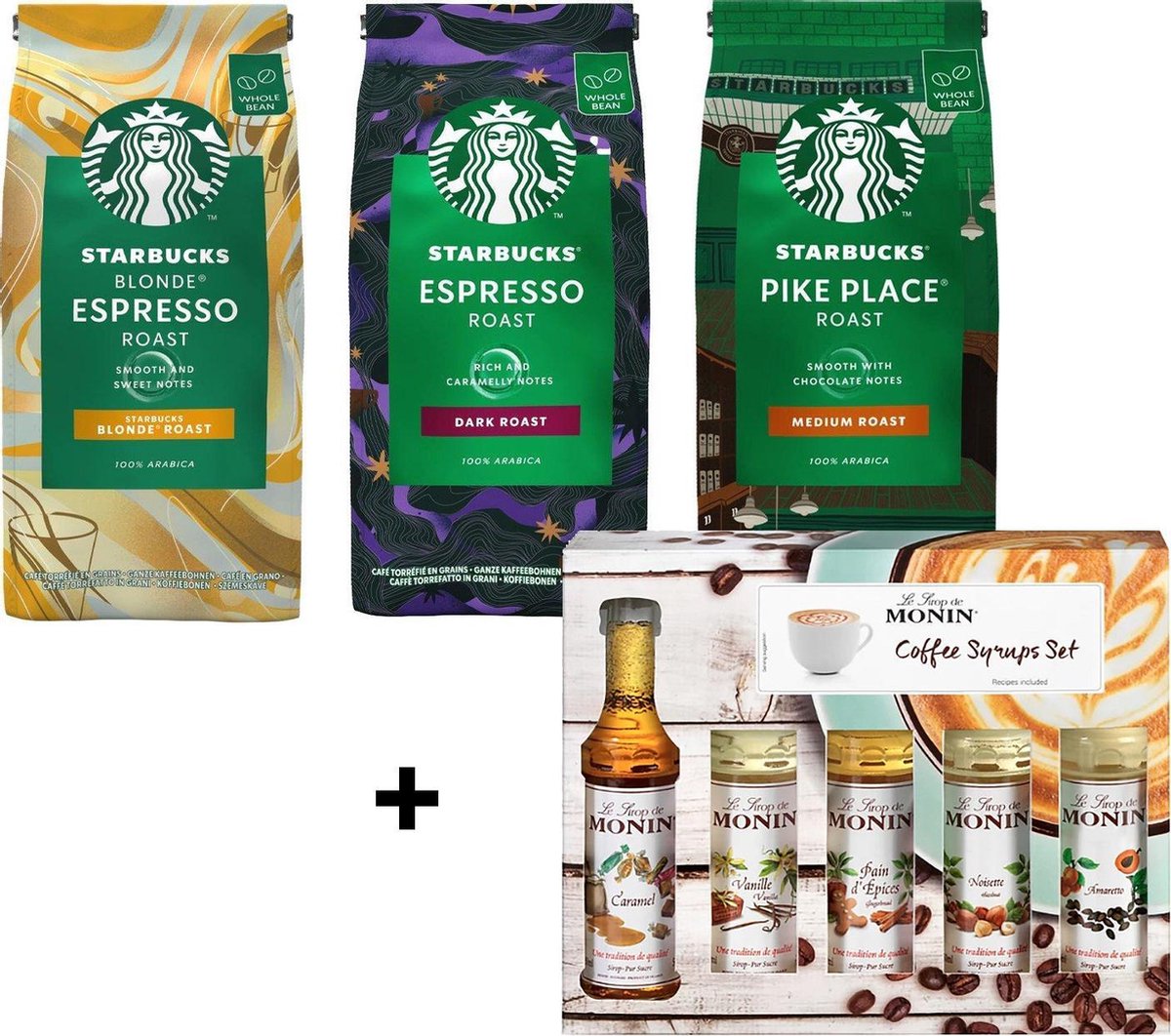 Starbucks Koffiebonen en Monin Siropen Proefpakket
