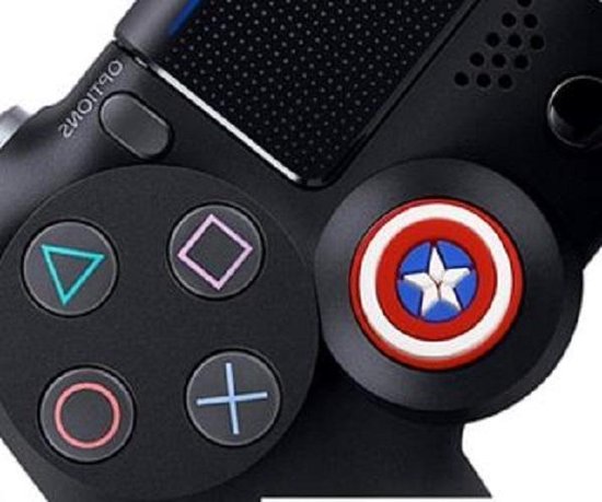 Siliconen Joystick Caps – Duimgrepen – Extra Grip – Avengers Captain America – Key Bescherming – Thumb Sticks – 1 Stuks – Sony PS4 – Xbox