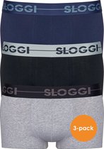 Sloggi Men GO Hipster - heren boxers (3-pack) - zwart - blauw - grijs -  Maat: M