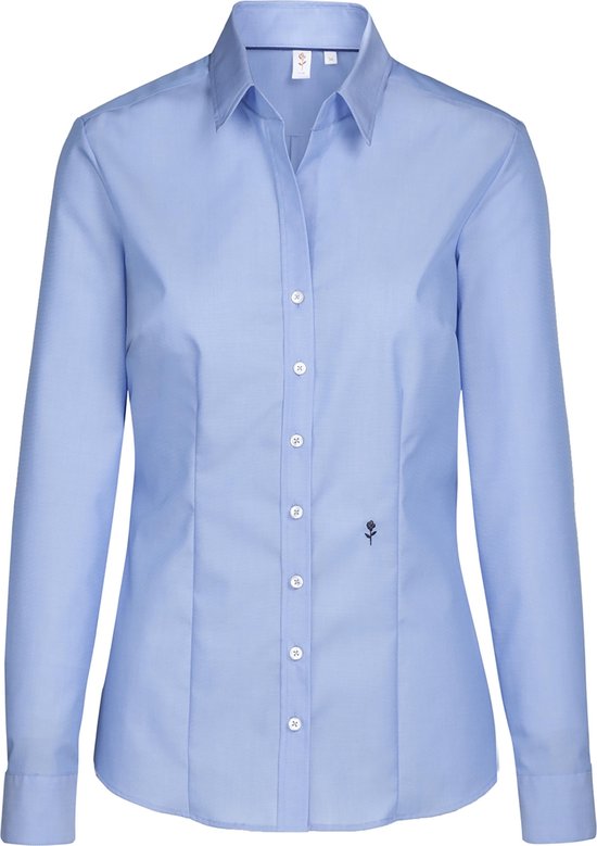 Seidensticker dames blouse slim fit - blauw - Maat: 42