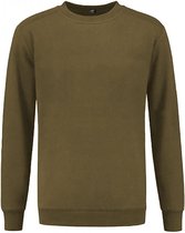 REWAGE Sweater Premium Heavy Kwaliteit - Heren - Olijfgroen - M