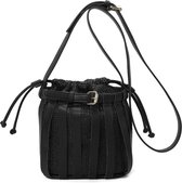 Ines Delaure crossbody tas rafia zwart