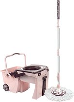 Titiz roterende mopset met uitwringmechanisme Premium - 2 compartimenten -  mop - dweil - schoonmaken - schoonmaakset - vloermopsysteem - rotatiemechanisme - complete set