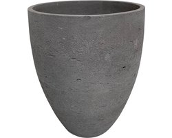 bloempot fiberclay hoog 44 cm rond 35 cm grijs voor buiten en binnen