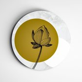 Muurcirkel Marmer looks | golden flower | wanddecoratie - 40x40cm, Dibond